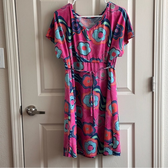 UV Skinz UPF 50 Sun Wear Colorful Floral Swimsuit Cover Up Dress Women’s Size XL - Picture 1 of 5